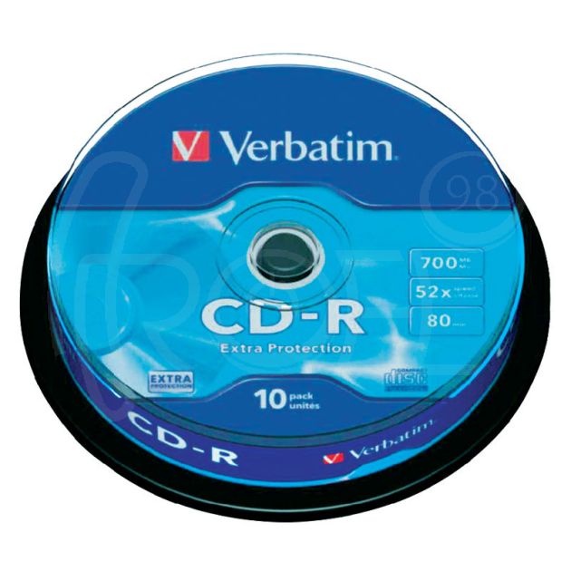 CD-R диск VERBATIM Extra Protection, 700MB, 52x, шпиндел, 10 бр. main product photo