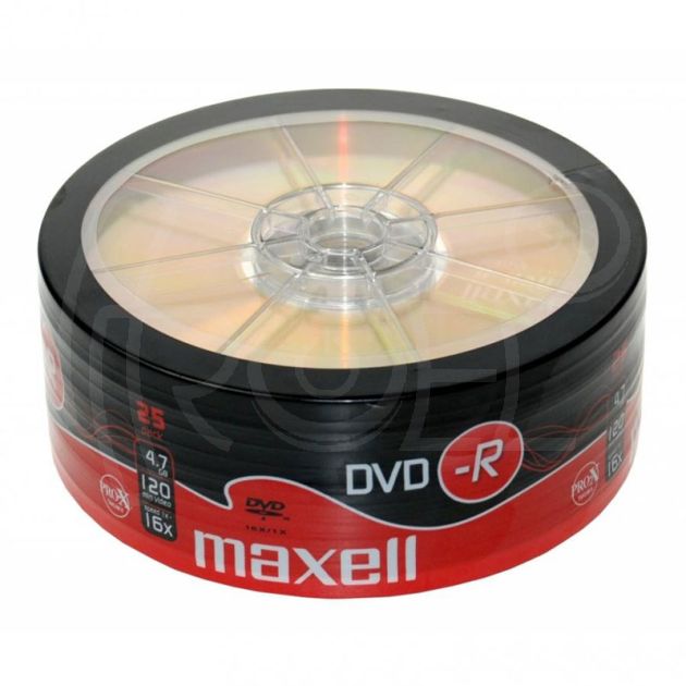 DVD - R диск MAXELL, 4.7GB, 16x, целофан 25 бр. main product photo