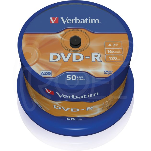 DVD - R диск VERBATIM AZO покритие, 4.7GB, 16x, шпиндел, 50 бр. main product photo
