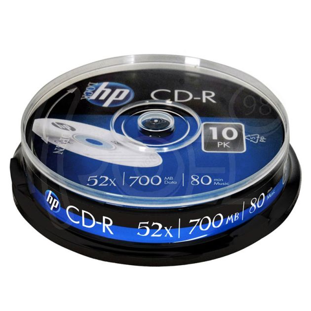 CD-R диск Hp, 700MB, 80 min, 52x, шпиндел 10 бр. main product photo