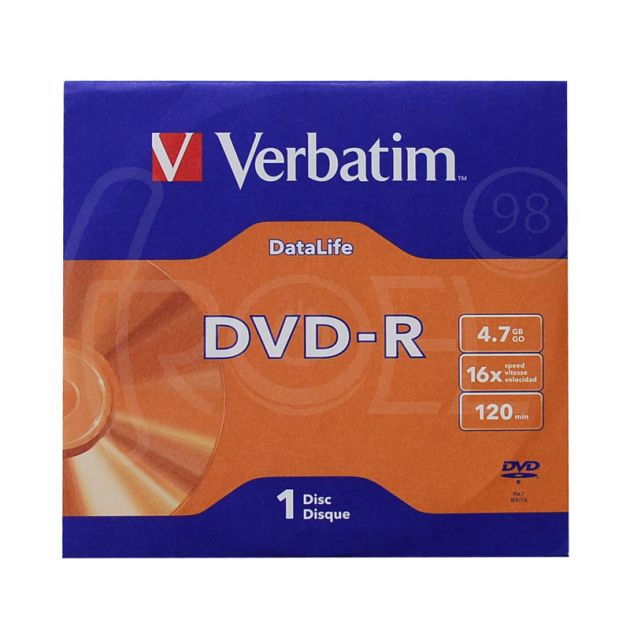 DVD - R диск VERBATIM 4.7GB, 16x в картонена кутия main product photo