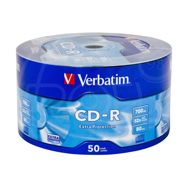 CD-R диск VERBATIM Extra Protection, 700MB, 52x, целофан 50 бр. main product photo