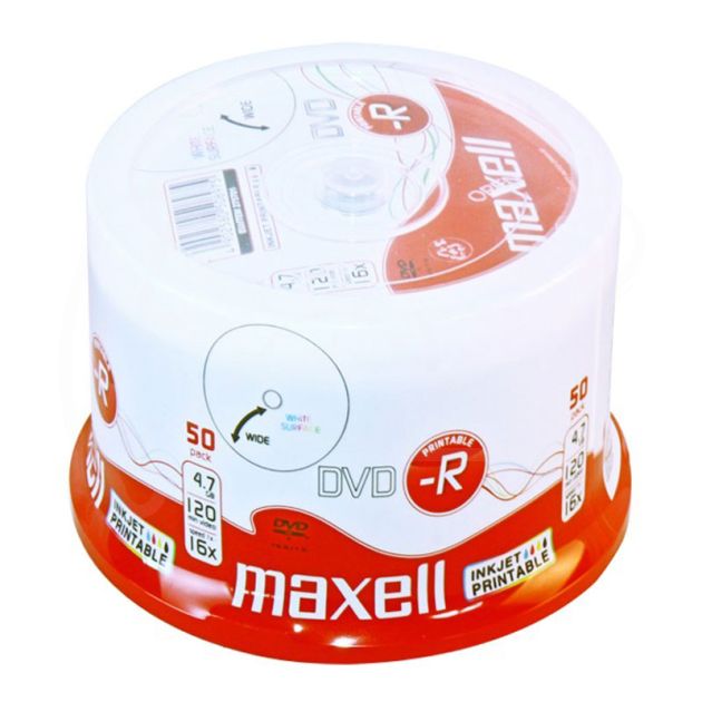 DVD - R диск MAXELL, 4.7GB, 16x, Printable, шпиндел 50 бр. main product photo