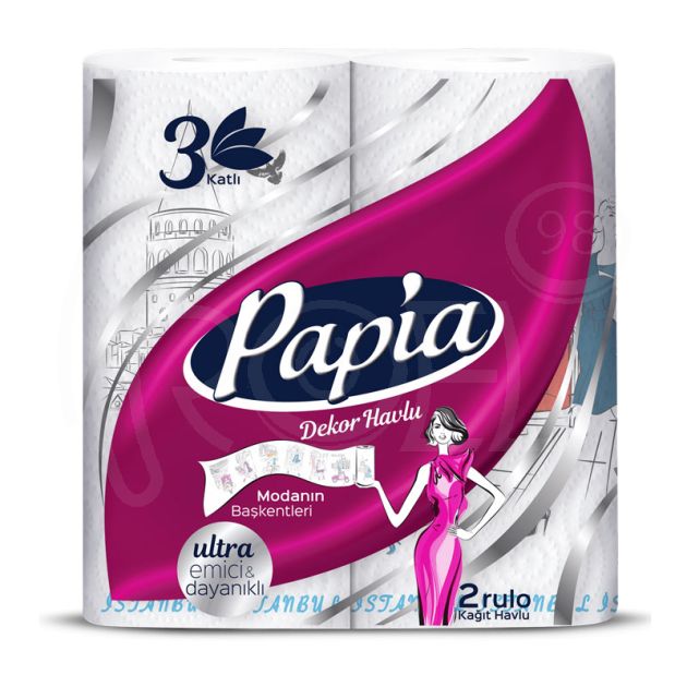 Кухненска ролка Papia Decor, 3-пластова, 2 бр. main product photo