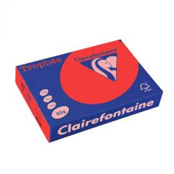 Копирна хартия цветна Clairefontaine, наситен, Coral Red, A4, 80 гр./м2, 500 листа