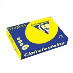 Копирна хартия цветна Clairefontaine, наситен, Intensive Yellow, A4, 80 гр./м2, 100 листа