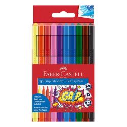 Флумастери Faber Castell Grip, 10 цвята