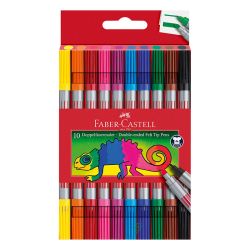 Флумастери Faber-Castell, двойни, 10 цвята