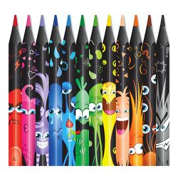 Цветни моливи Maped Color Peps Black Monster, 12 цвята