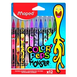 Флумастери Maped ColorPeps Monster, 12 цвята