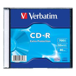 CD-R диск VERBATIM Extra Protection, 700MB, 52x, тънка кутия