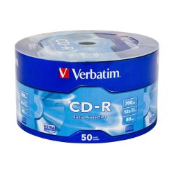 CD-R диск VERBATIM Extra Protection, 700MB, 52x, целофан 50 бр.
