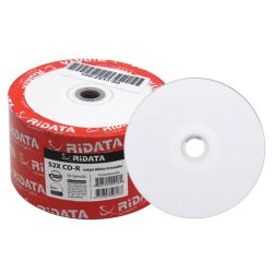 CD-R диск Ridata Printable, 80 min, 700MB, 52x, целофан 50 бр.