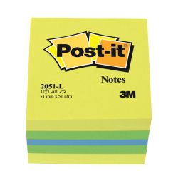 Самозалепващи листчета Post-it 2051-L, мини куб лимон, 400л., 51 х 51 мм