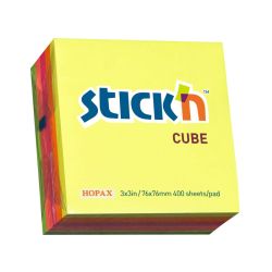 Самозалепващи листчета Stick`N, неон, 76 x 76 мм, 5 цвята