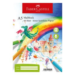 Скицник за рисуване Faber-Castell, офсетова хартия, A5, 80 гр. / м2, 60 листа