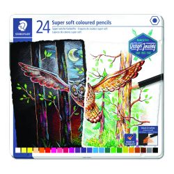 Цветни моливи Staedtler Design Journey super soft, 24 цвята, метална кутия