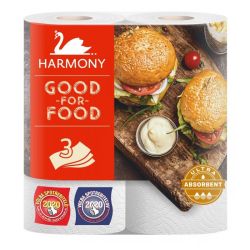 Кухненска ролка Harmony Good For Food, 3-пластова, 2 х 50 откъса, 2 бр.