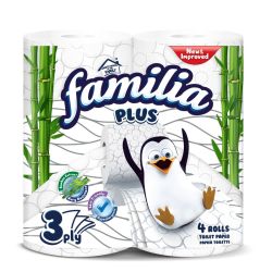 Тоалетна хартия Familia Plus, 3-пластова, ароматизирана, 4 бр/оп.